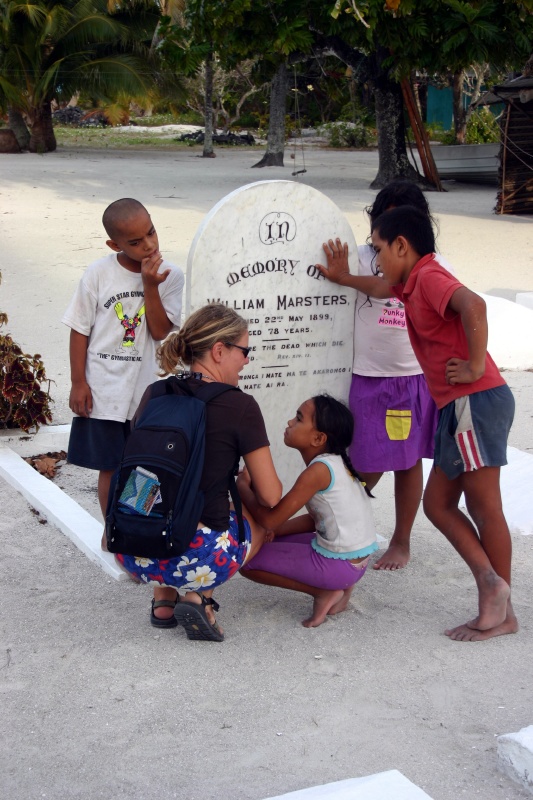 Kelly girl learning the family history back to founding father William Marsters.